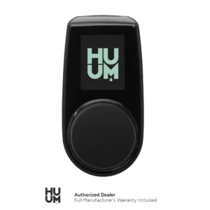 HUUM Local Classic Black control panel with the HUUM logo on display.