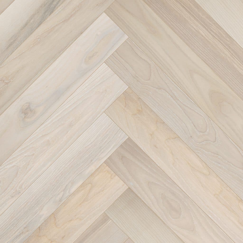 EstaParket Herringbone Ash Elegant Frost Ivory Pores Extra Matt Lacquered Gloss 5%