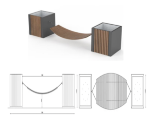 Linna võrkkiik Wave taimepottidega