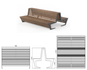 Kahepoolne pink Edge seljatoega