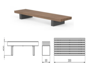 Bench Silesia without backrest