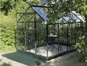 Greenhouse halls popular 5.0 m² with glass, green color