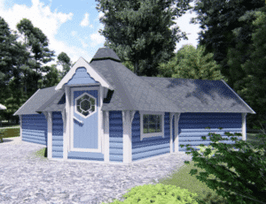 Leirintämökki 9,2 m² kahdella laajennuksella