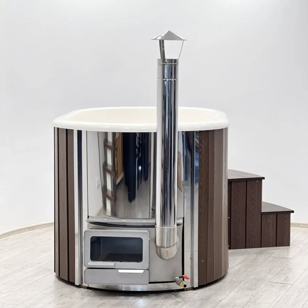 1,2×1,9 Ofuro klaasplast kümblustünn integreeritud küttekehaga