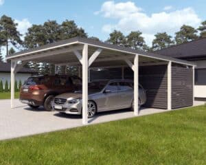 Autokatos “Ralf” 52m² suurella varastolla, Holzbrüder