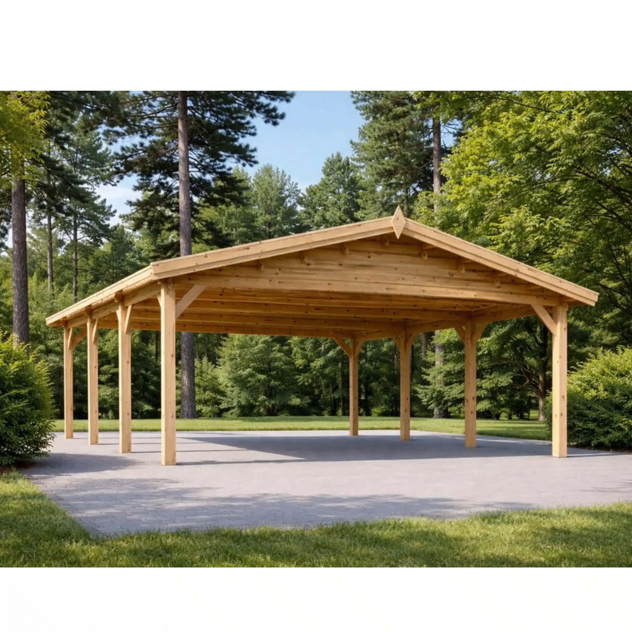 Klassinen kaksinkertainen autokatos 6m x 6m