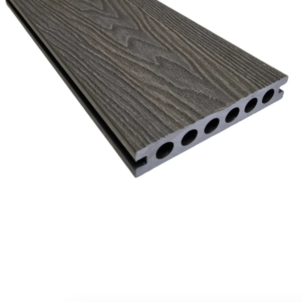 TopDex deck board DUO composite wood, dark grey / grey 22x140x3850mm