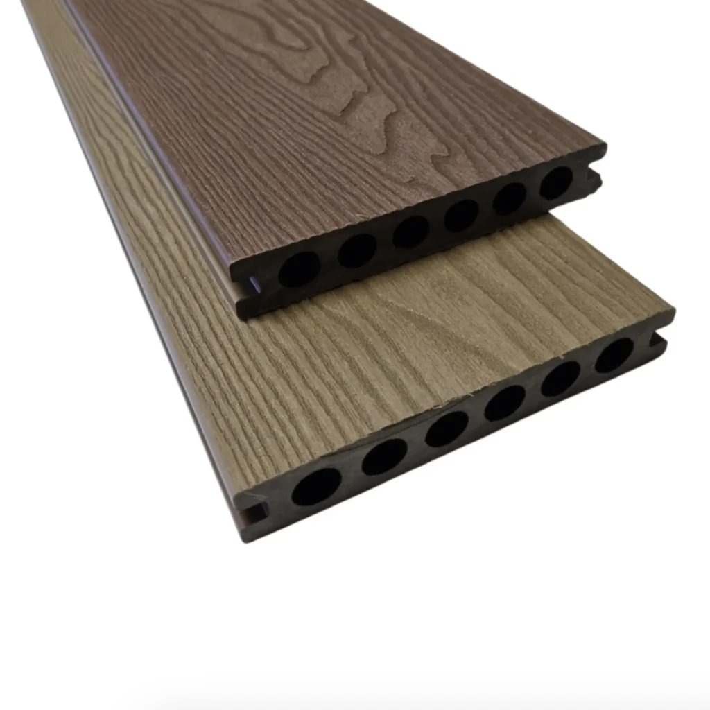 TopDex deck board DUO composite wood white oak / brown 22x140x3850 mm