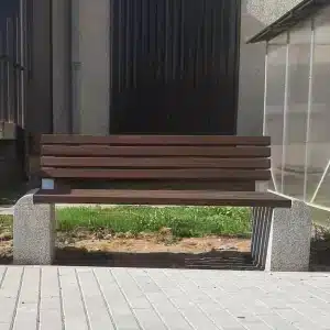 Concrete bench Quadro with backrest