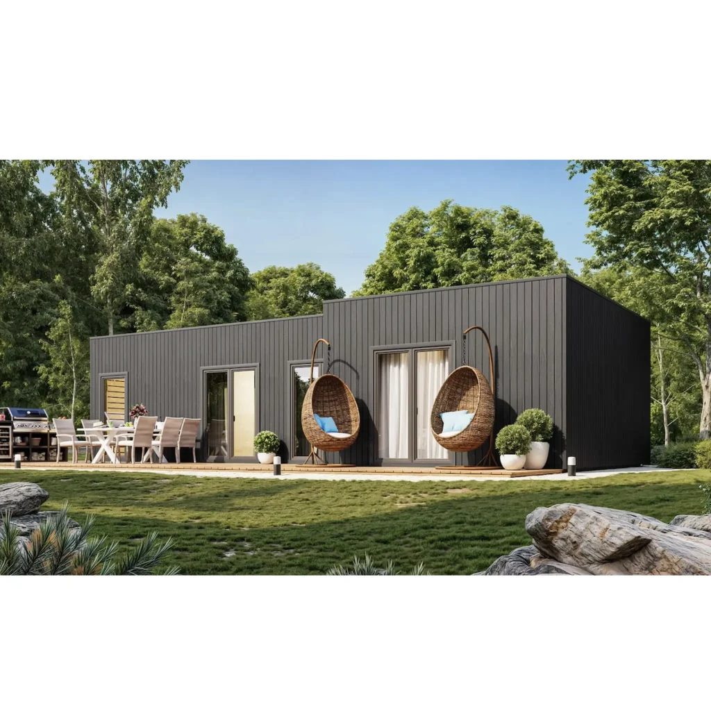 Insulated tiny house Nordic-L 5.74×11.94 m