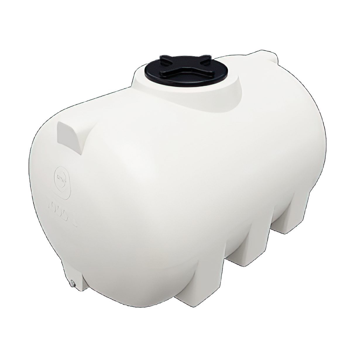 Plastic storage tank, horizontal 1000L