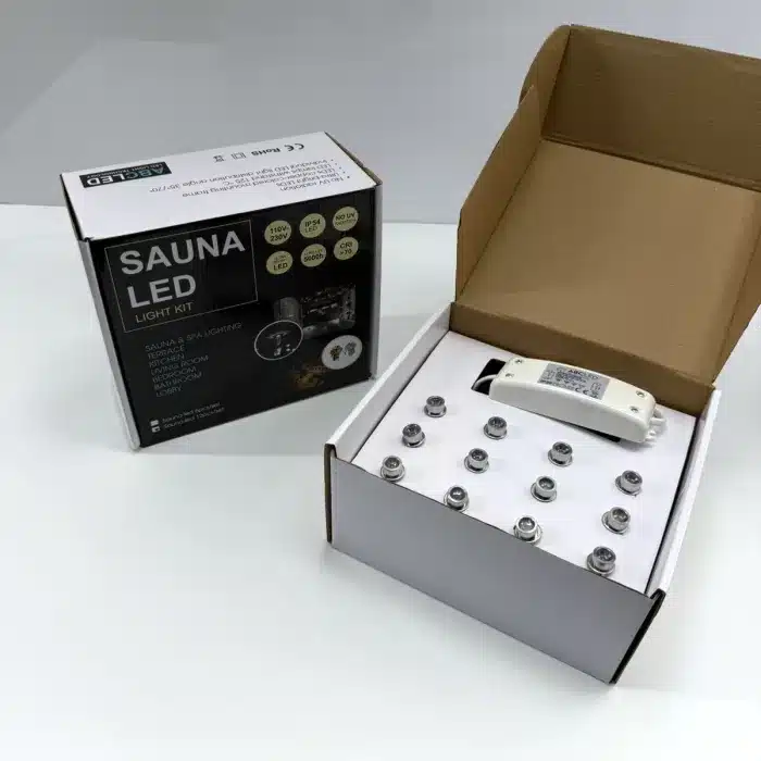 Sauna LED 35° 6000K 12pcs set Silver