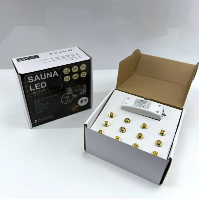 Sauna LED 70° 3000K 12pcs set Gold