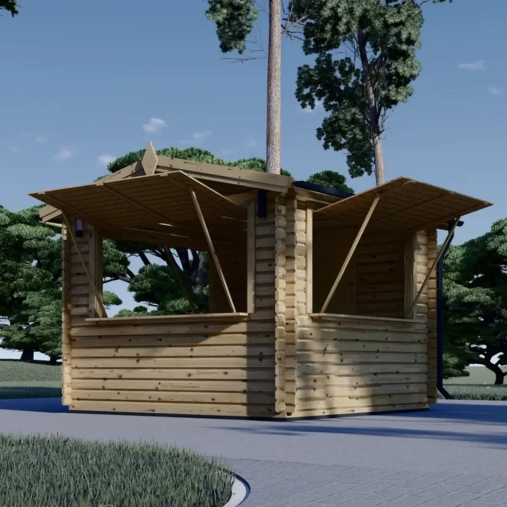 Kiosk 9 m² (3×3), 28mm