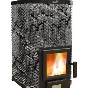 Skamet S-120 puuküttega saunaahi kandilise võrkkorpusega 16–25 m³ leiliruumidesse, köetav samast ruumist&nbsp;