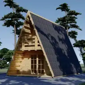 A-raamiga puidust kämpingumajake TIPI (4,5 m x 7 m), 44 mm