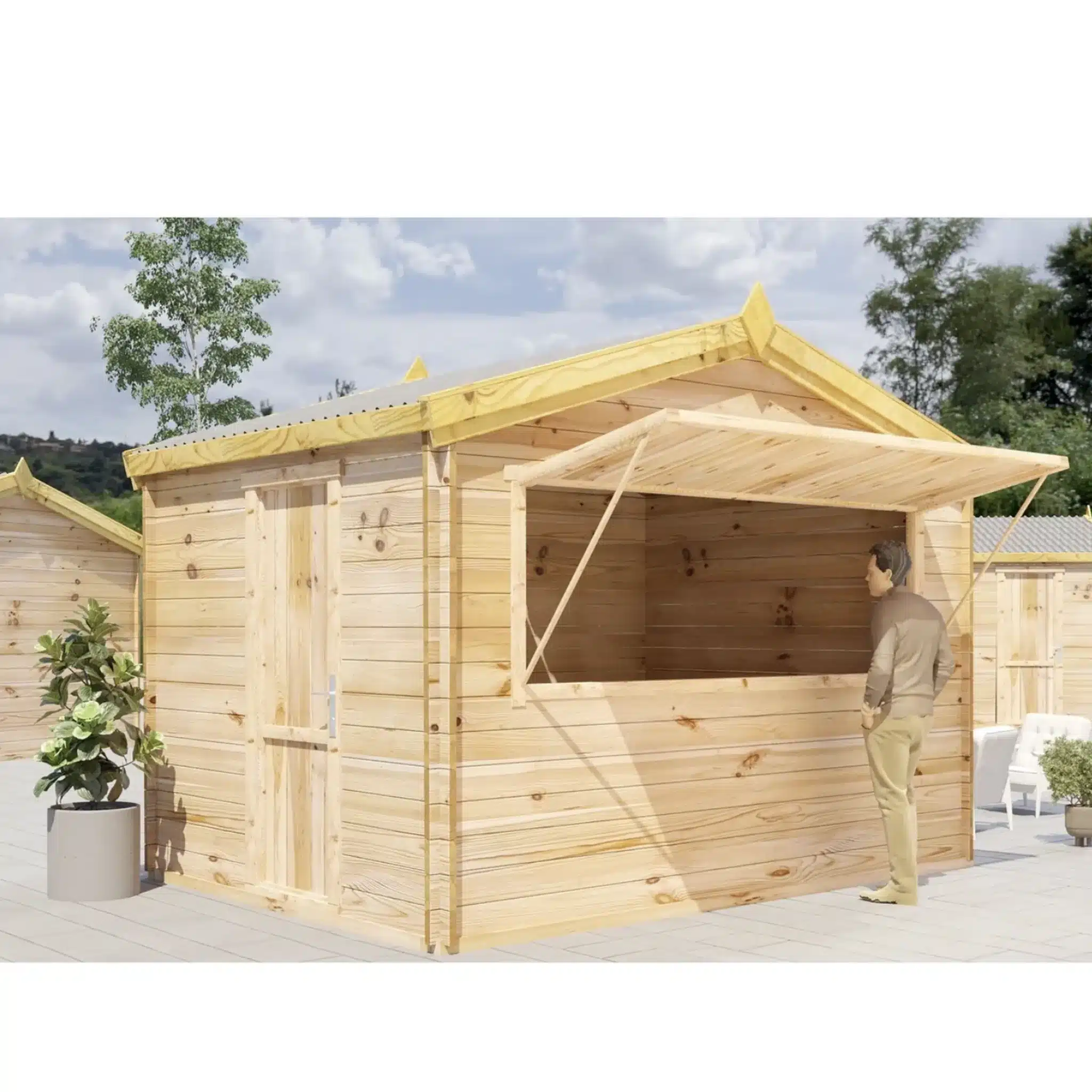 Kiosk 6 m² (3×2), 44 mm