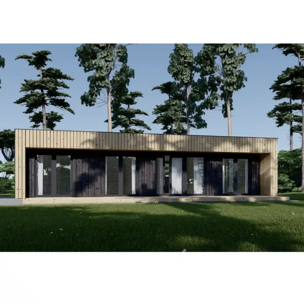 Wooden House KAYA 2 – Midi (44 mm + Wooden Cladding), 64 m²
