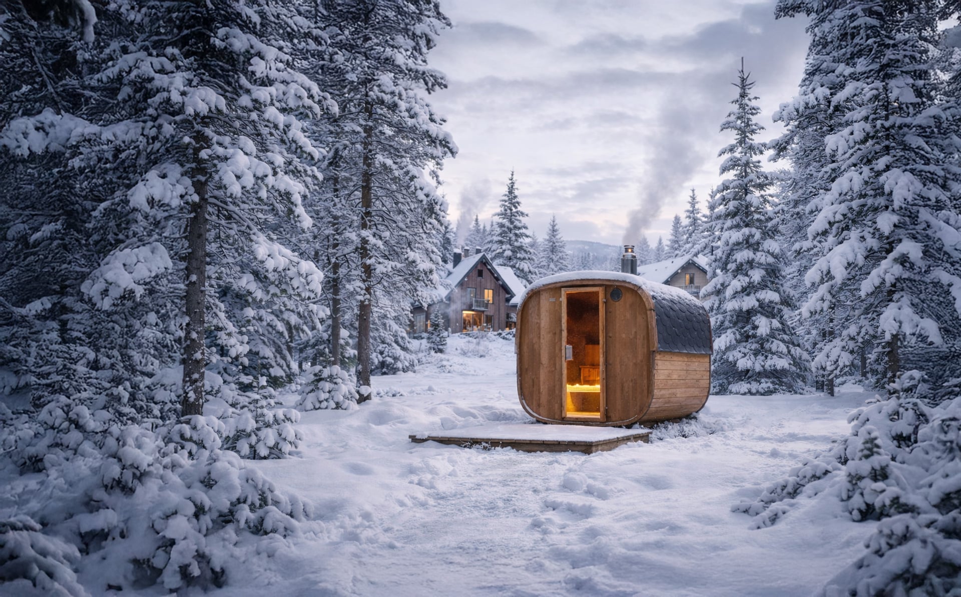 The "Cube" barrel sauna
