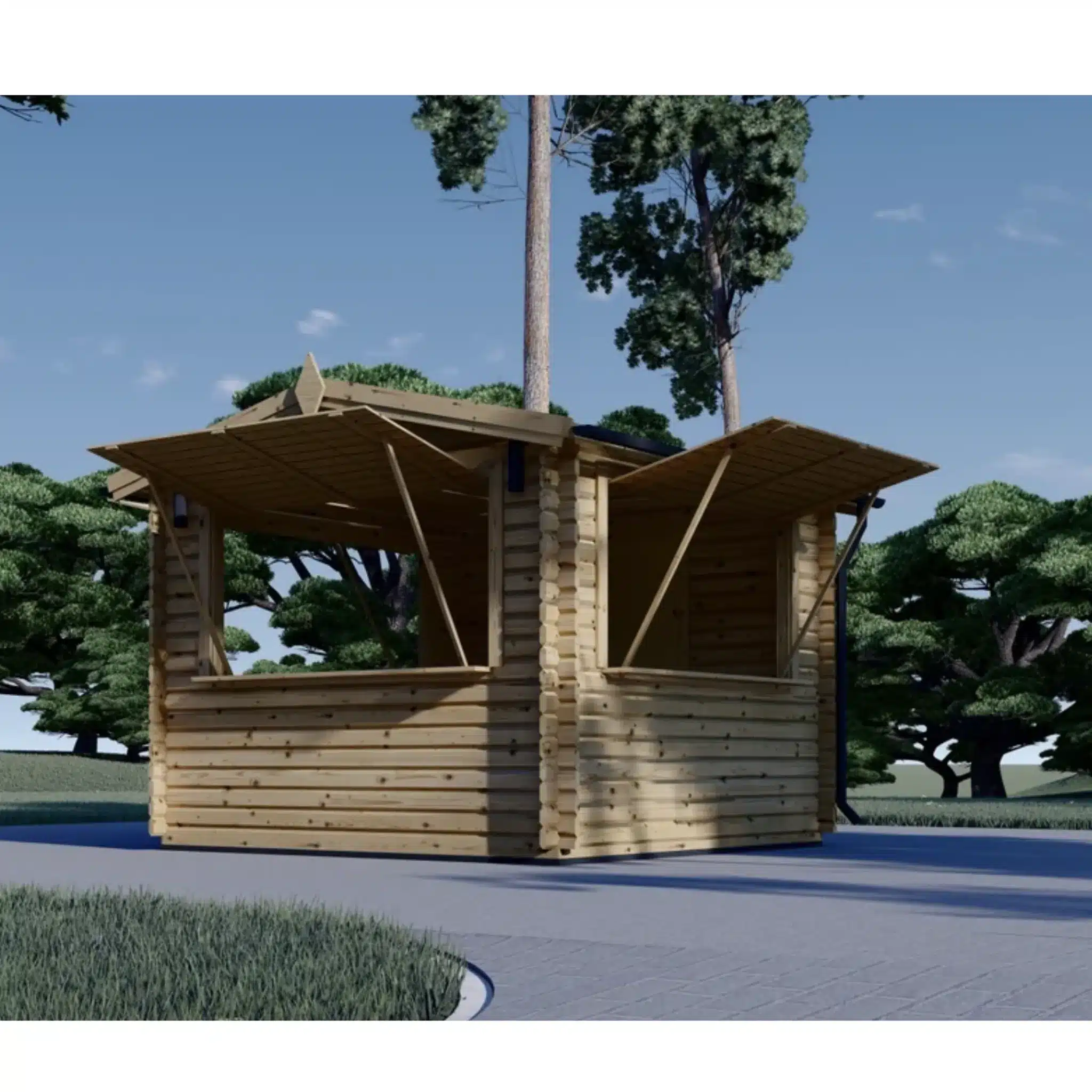 Kiosk 16 m² (4×4), 44 mm