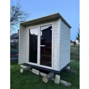 2,3 x 2,3 m Sauna made of CLT panels for 4 people
