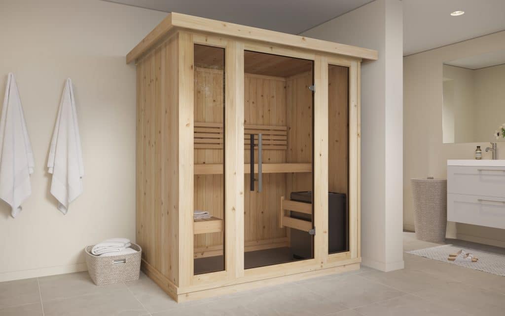 Indoor sauna cabin, 195×131×201 cm for 2–3 persons