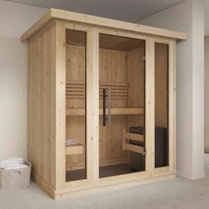 Indoor sauna cabin, 195×131×201 cm for 2–3 persons