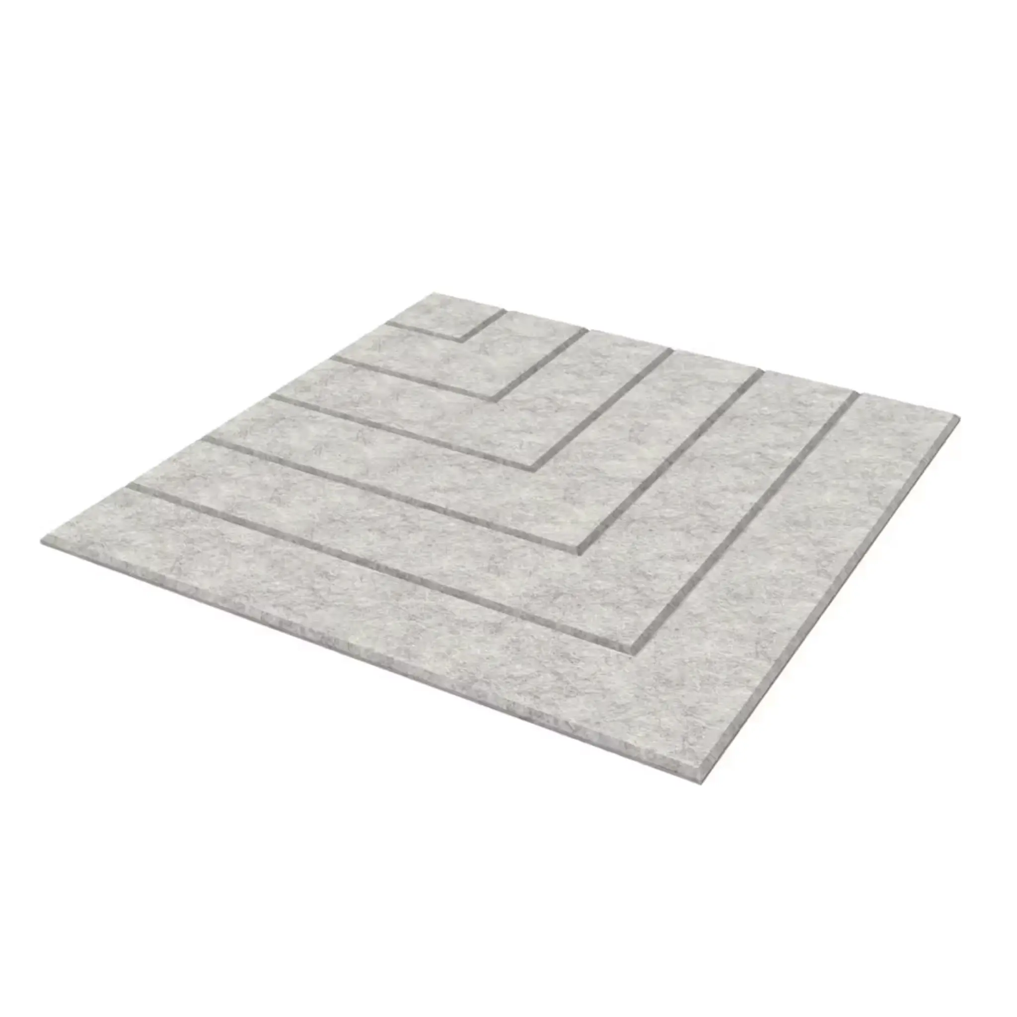 Acoustic felt panel 9 × 600 × 600 mm Grida grey, 2 pcs