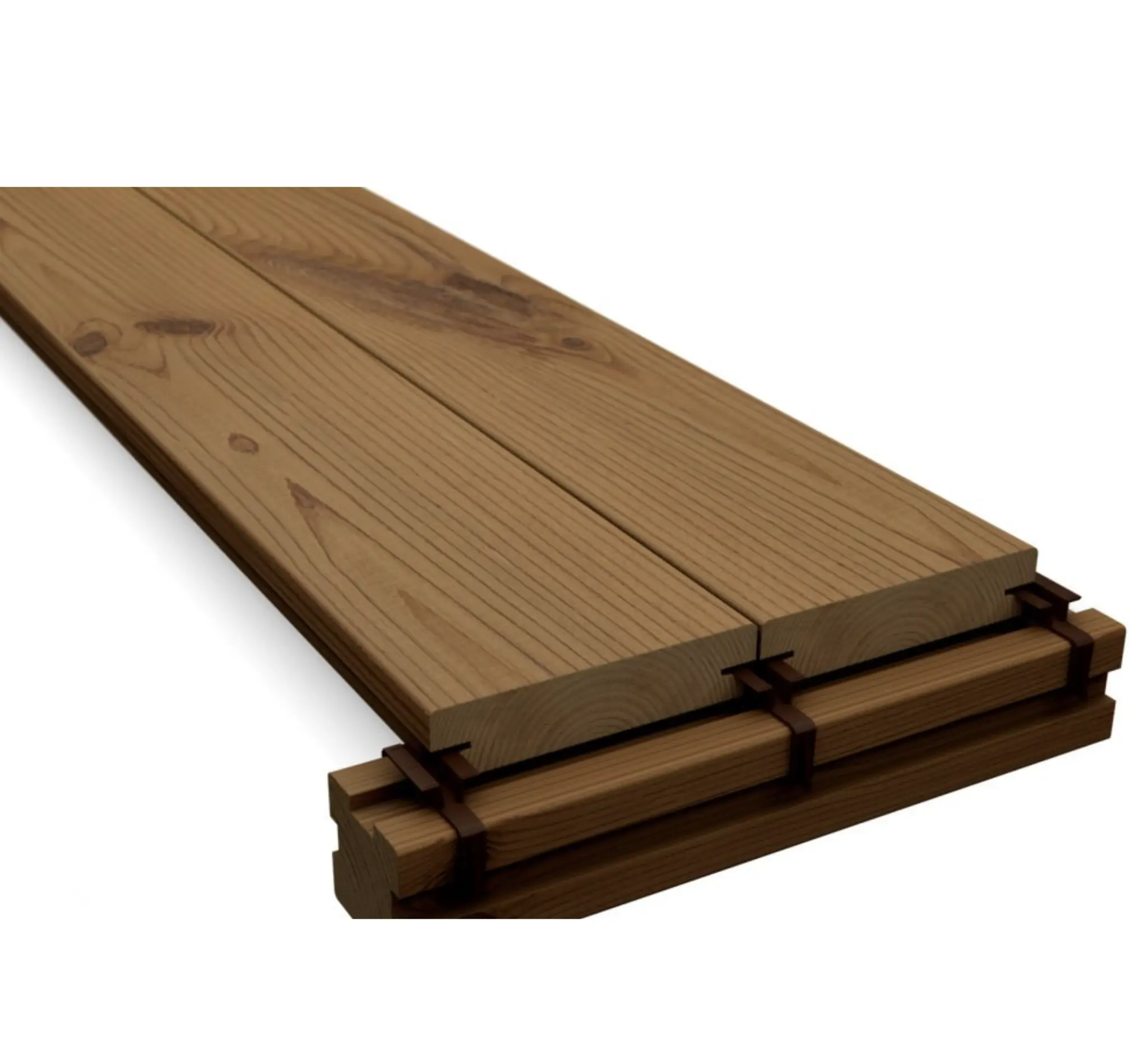 Decking with clips system thermo pine DCLIP